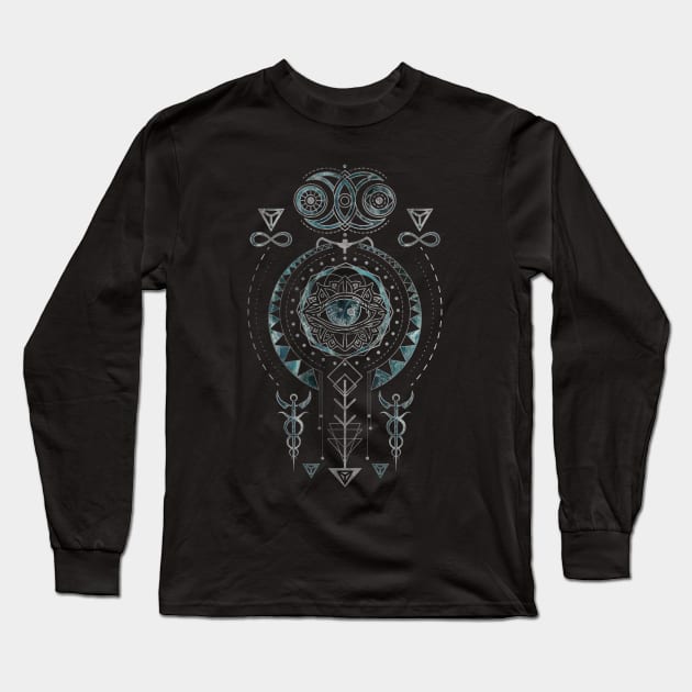 Mystical Sacred Geometry Ornament Long Sleeve T-Shirt by Nartissima